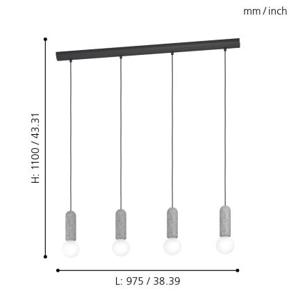 Eglo - Lustra uz auklas 4xE27/40W/230V