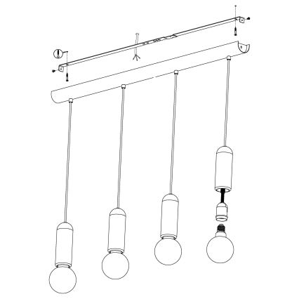 Eglo - Lustra uz auklas 4xE27/40W/230V