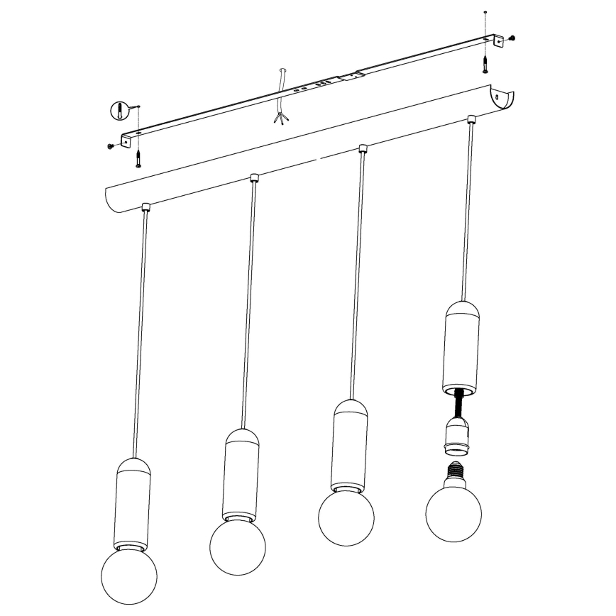 Eglo - Lustra uz auklas 4xE27/40W/230V