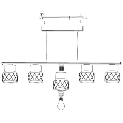 Eglo - Lustra uz auklas 5xE27/40W/230V