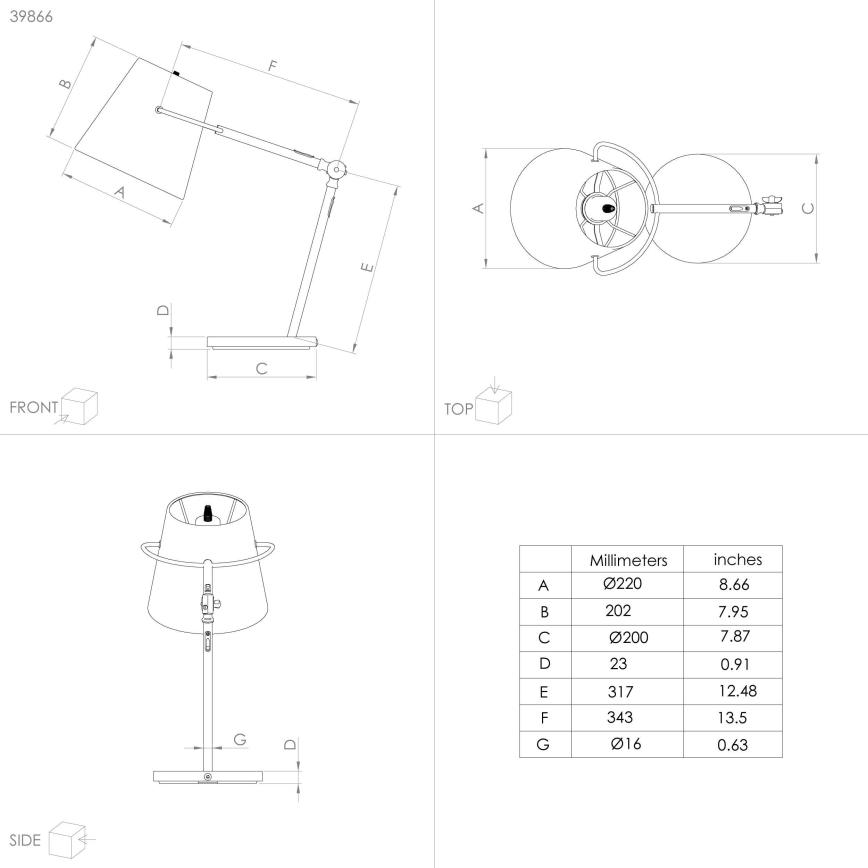 Eglo - Galda lampa 1xE27/40W/230V