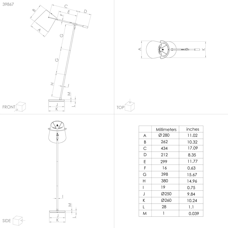 Eglo - Stāvlampa 1xE27/40W/230V