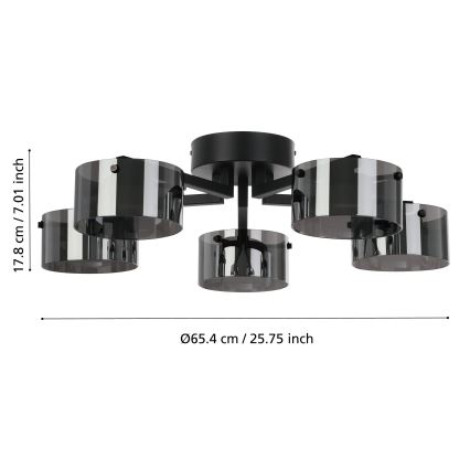Eglo - LED Aptumšojama pie virsmas stiprināma lustra 5xLED/5,4W/230V