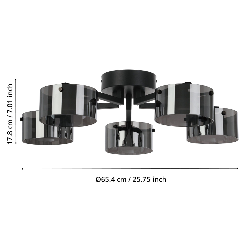 Eglo - LED Aptumšojama pie virsmas stiprināma lustra 5xLED/5,4W/230V
