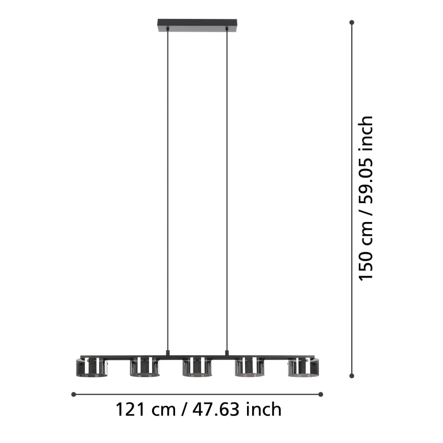 Eglo - LED Aptumšojama lustra uz auklas 5xLED/5,4W/230V