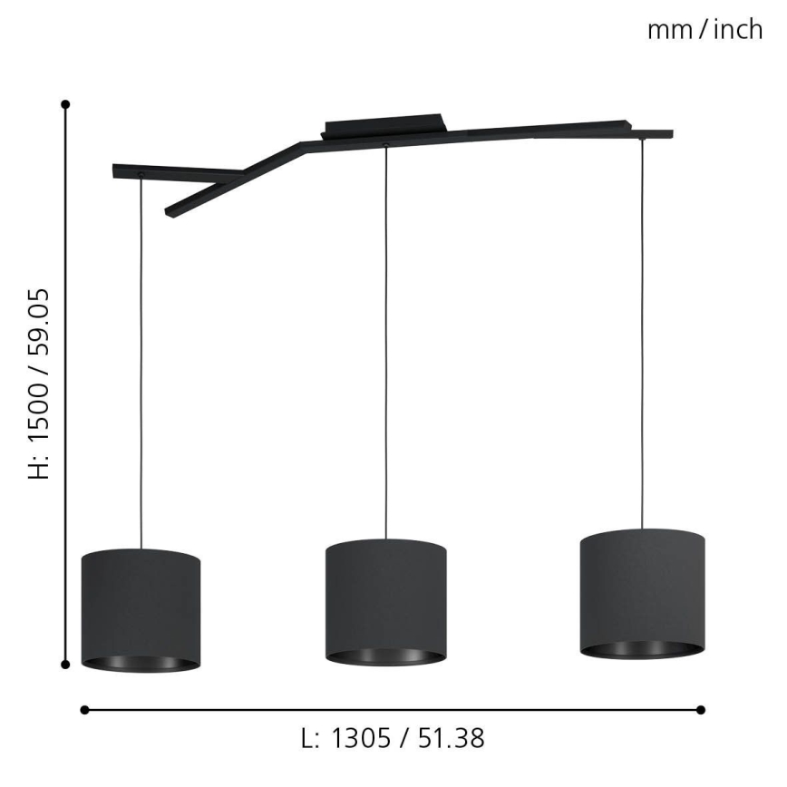 Eglo - Lustra uz auklas 3xE27/40W/230V