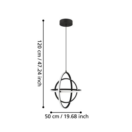 Eglo - LED Lustra ar auklu LED/38W/230V