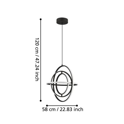 Eglo - LED Lustra ar auklu LED/44W/230V