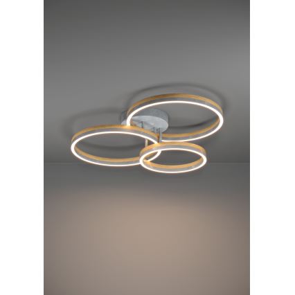 Eglo - LED Aptumšojama virsapmetuma lustra LED/12,5W/230V + 2xLED/15,5W 3000K pelēka/ozols