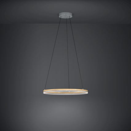 Eglo - LED Aptumšojama lustra ar auklu LED/36W/230V 3000K pelēka/ozols