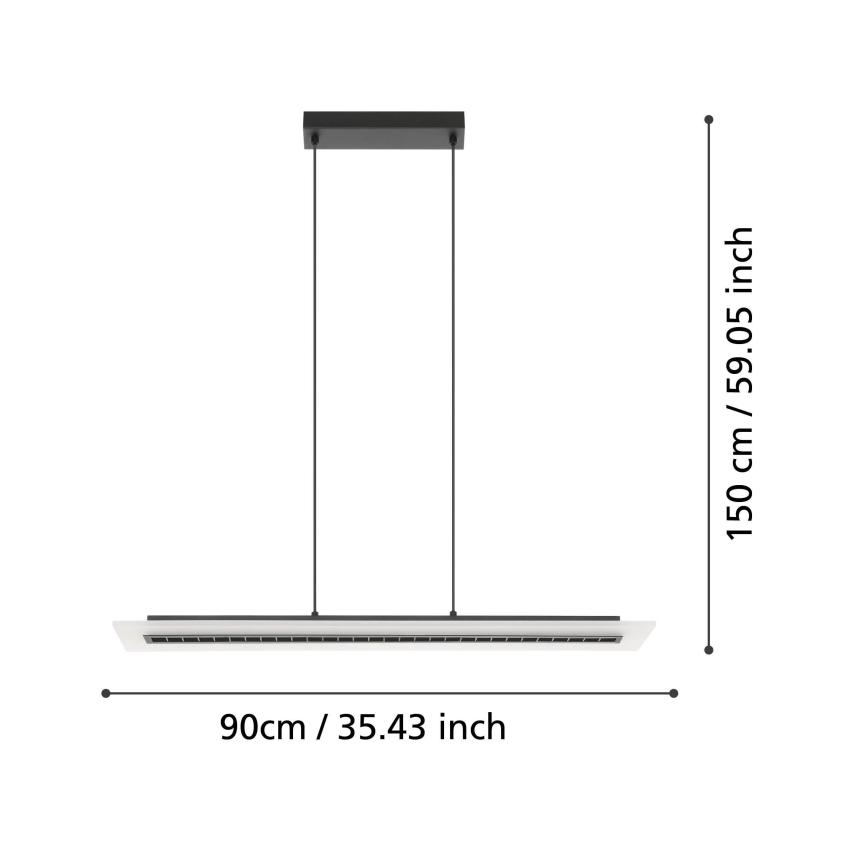 Eglo - LED Aptumšojama lustra ar auklu LED/57,5W/230V 3000K melna + tālvadības pults