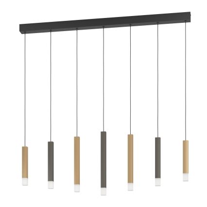 Eglo - LED Aptumšojama lustra ar auklu 7xLED/3,1W/230V 3000K antracīta/zelta