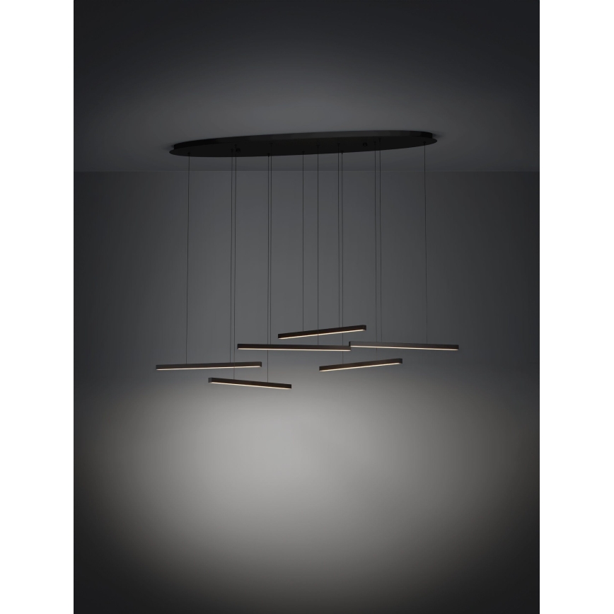 Eglo - LED Aptumšojama lustra ar auklu 6xLED/8,4W/230V 3000K melna
