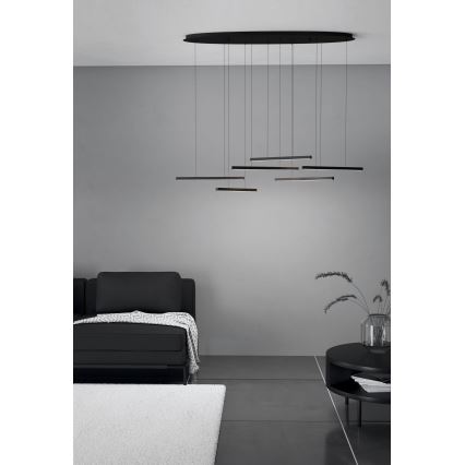 Eglo - LED Aptumšojama lustra ar auklu 6xLED/8,4W/230V 3000K melna