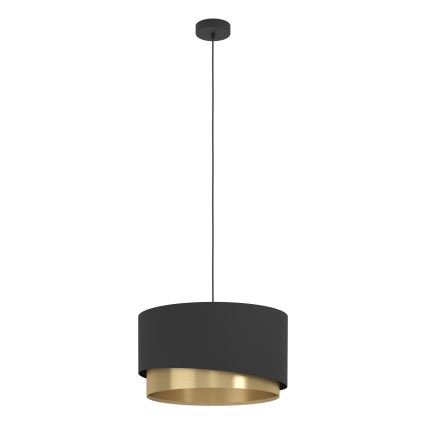 Eglo - Lustra ar auklu 1xE27/40W/230V melna/zelta