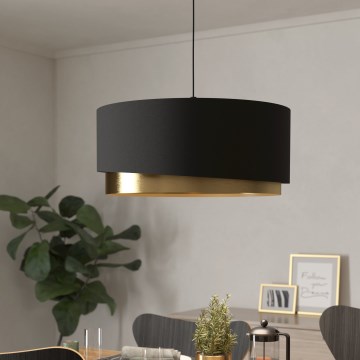 Eglo 39926 - Lustra ar auklu MANDERLINE 1xE27/40W/230V melna/zelta