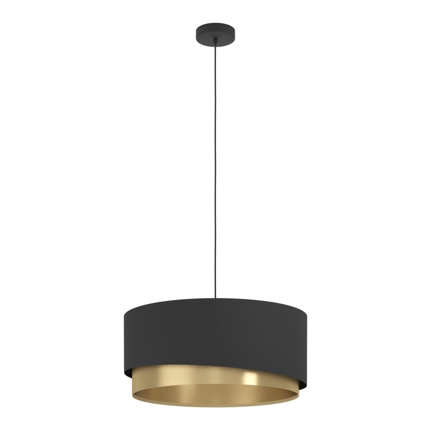 Eglo 39926 - Lustra ar auklu MANDERLINE 1xE27/40W/230V melna/zelta