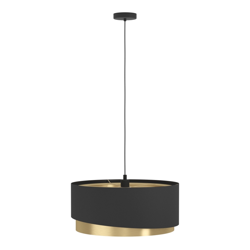 Eglo 39926 - Lustra ar auklu MANDERLINE 1xE27/40W/230V melna/zelta
