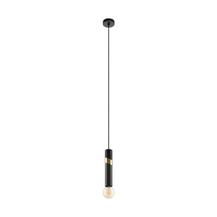 Eglo - Lustra ar auklu 1xE27/40W/230V melna/zelta
