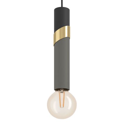 Eglo - Lustra ar auklu 1xE27/40W/230V melna/zelta