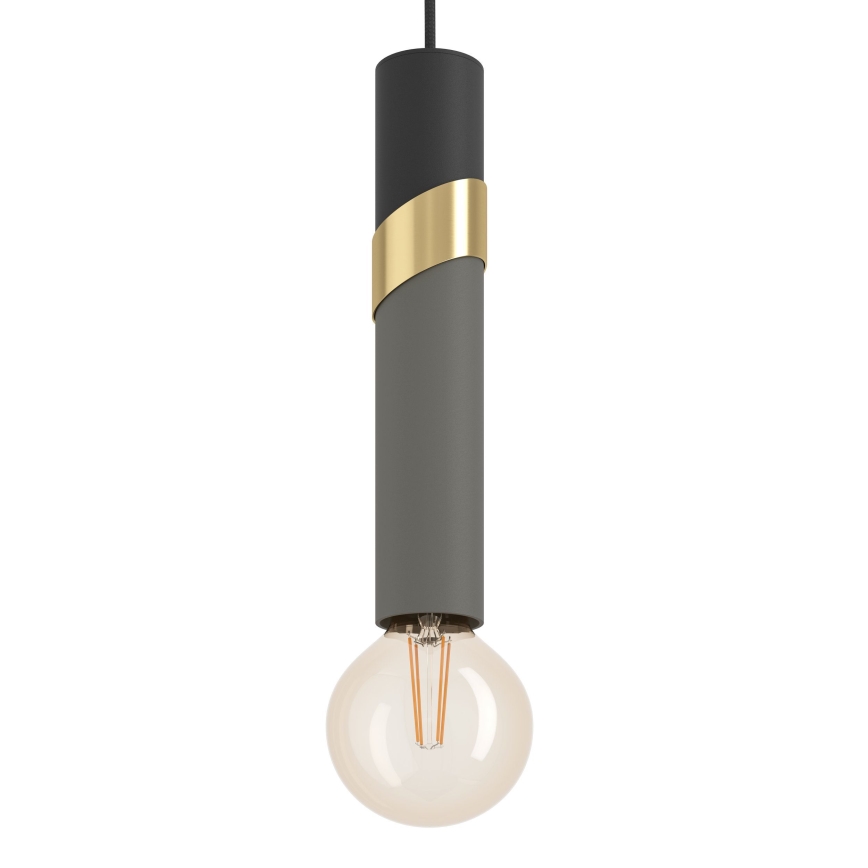 Eglo - Lustra ar auklu 1xE27/40W/230V melna/zelta