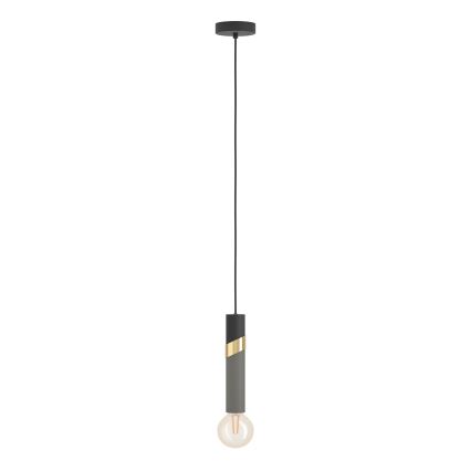 Eglo - Lustra ar auklu 1xE27/40W/230V melna/zelta