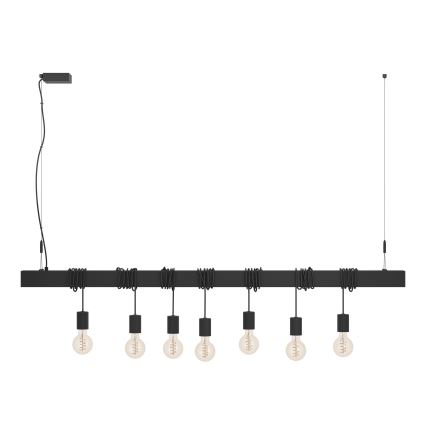Eglo - Lustra ar auklu TOWNSHEND 7xE27/40W/230V melna