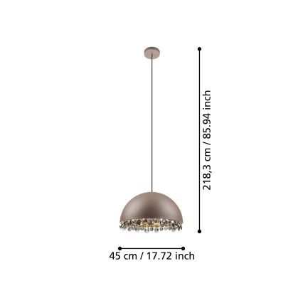 Eglo - Lustra ar auklu 1xE27/40W/230V brūna