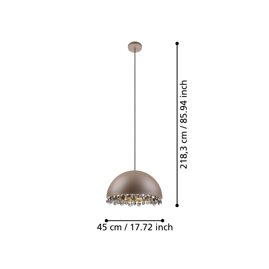 Eglo - Lustra ar auklu 1xE27/40W/230V brūna