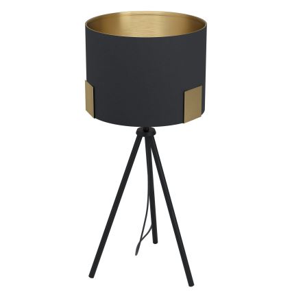 Eglo - Galda lampa 1xE27/40W/230V melna/zelta