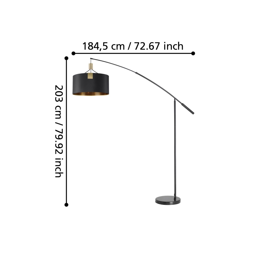 Eglo - Grīdas stāvlampa 3xE27/40W/230V melna/zelta