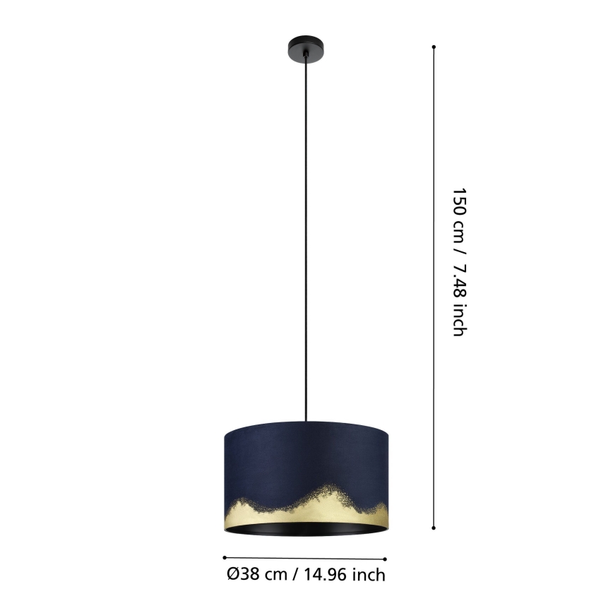 Eglo - Lustra ar auklu 1xE27/40W/230V d. 38 cm zila/zelta