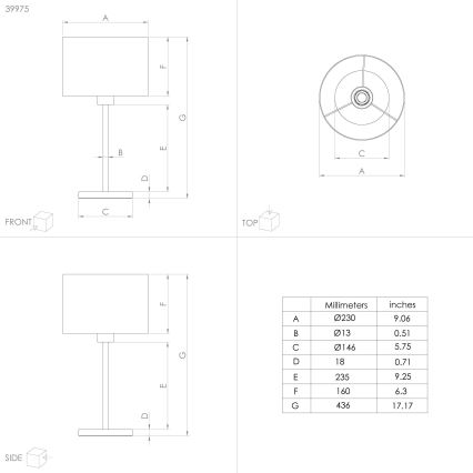Eglo 39975 - Galda lampa CASUARITA 1xE27/40W/230V zila/zelta
