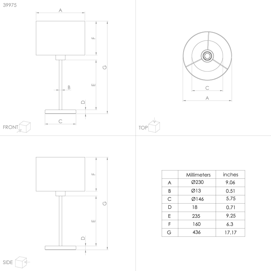 Eglo 39975 - Galda lampa CASUARITA 1xE27/40W/230V zila/zelta