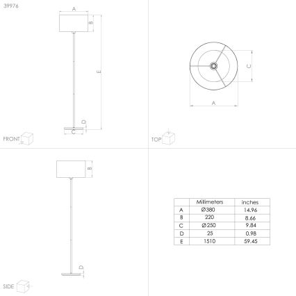 Eglo - Grīdas stāvlampa 1xE27/40W/230V zila/zelta