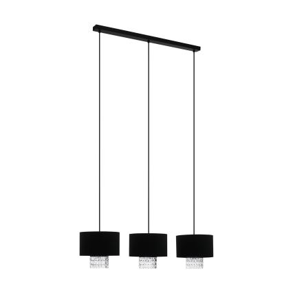 Eglo - Lustra ar auklu 3xE27/40W/230V melna