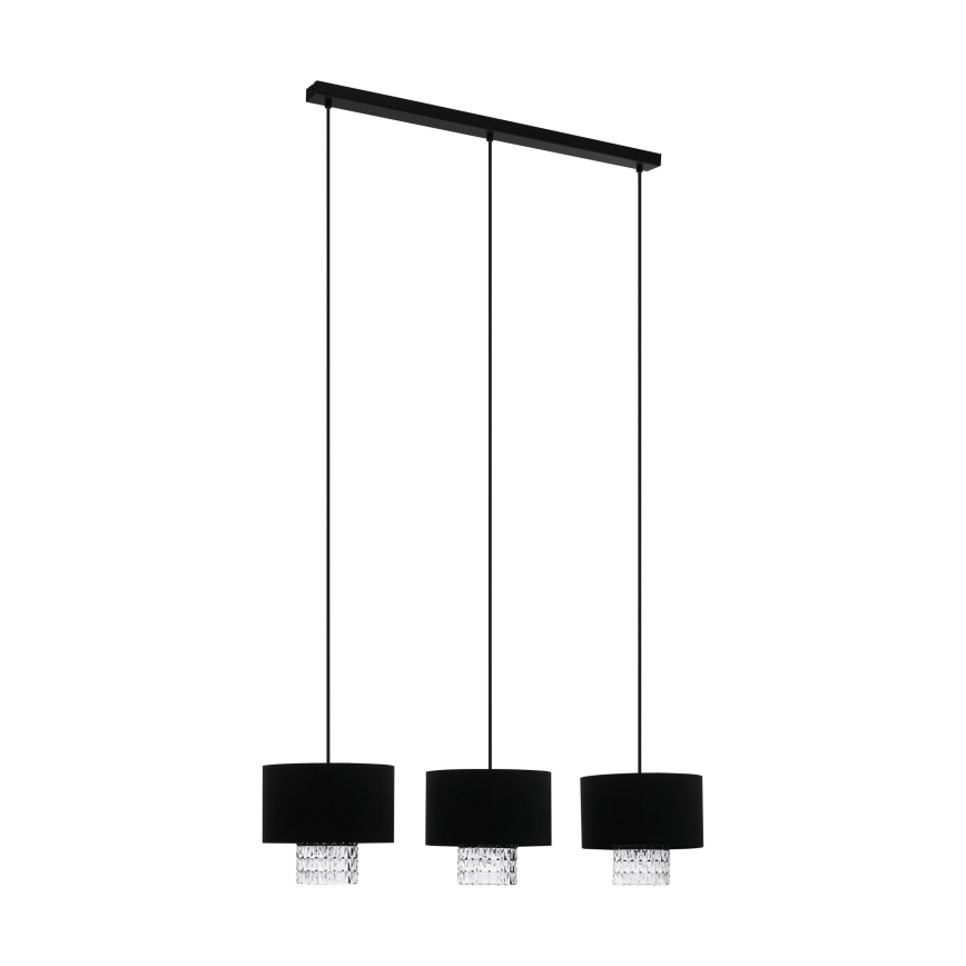 Eglo - Lustra ar auklu 3xE27/40W/230V melna