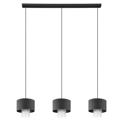 Eglo - Lustra ar auklu 3xE27/40W/230V melna
