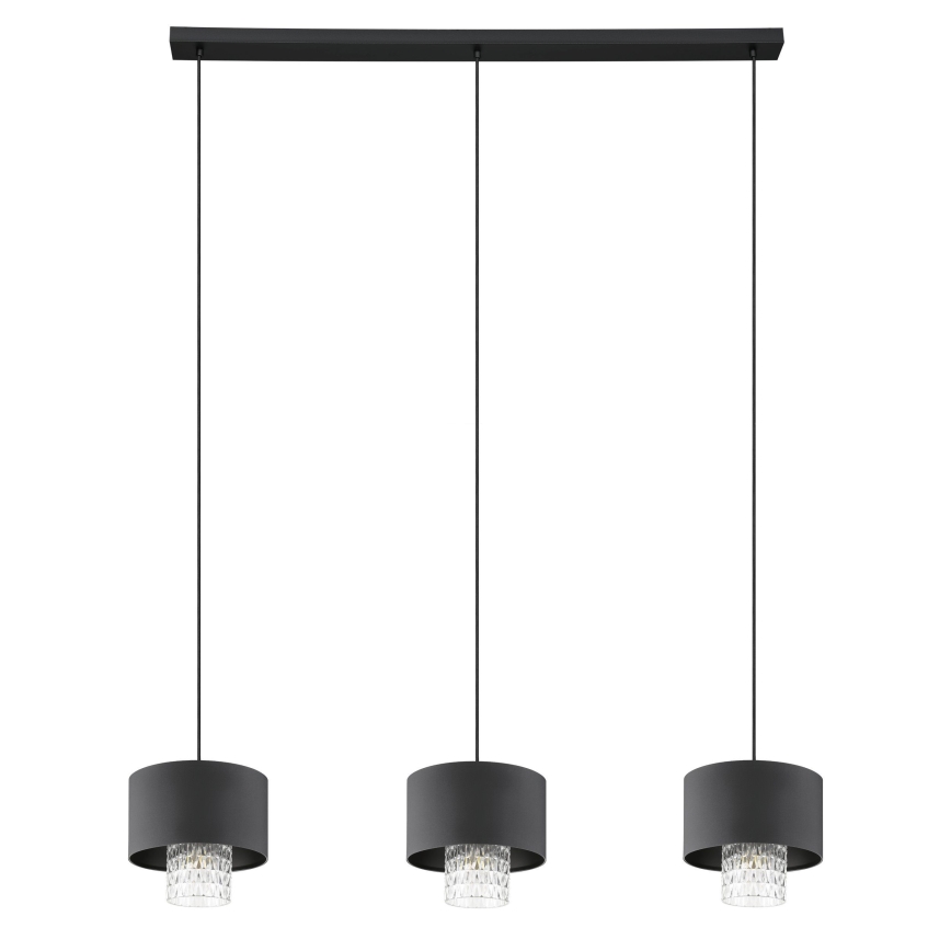 Eglo - Lustra ar auklu 3xE27/40W/230V melna