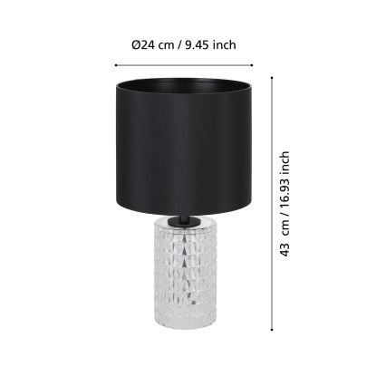 Eglo - Galda lampa 1xE27/40W/230V melna
