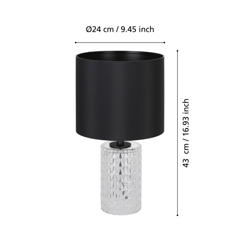 Eglo - Galda lampa 1xE27/40W/230V melna