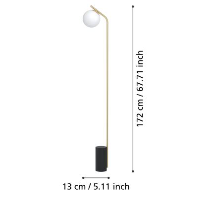 Eglo - Grīdas stāvlampa 1xE27/40W/230V zelta