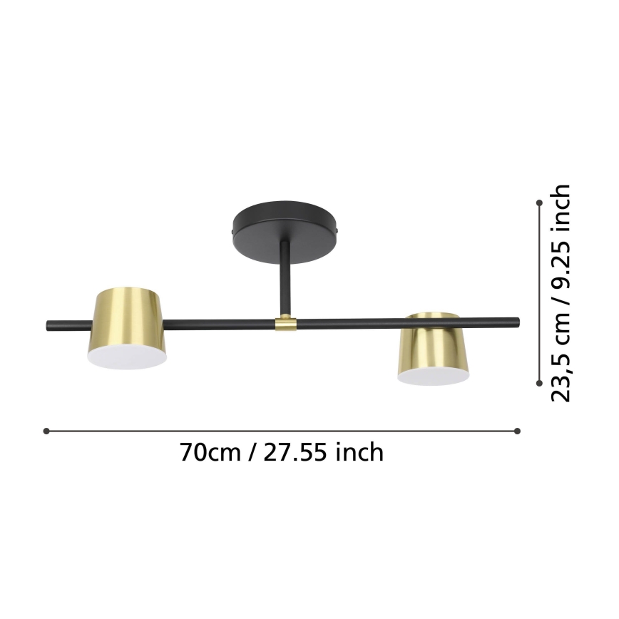 Eglo - LED Virsapmetuma lustra 2xGU10/4,6W/230V 3000K zelta