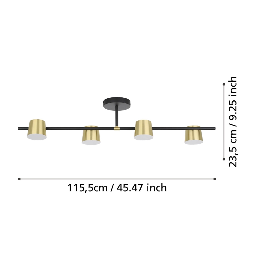 Eglo - LED Virsapmetuma lustra 4xGU10/4,6W/230V 3000K zelta