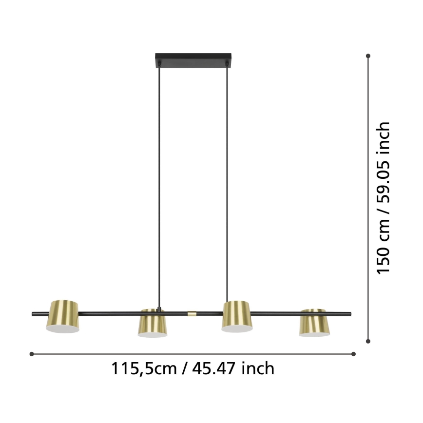 Eglo - LED Lustra ar auklu 4xGU10/4,6W/230V 3000K zelta