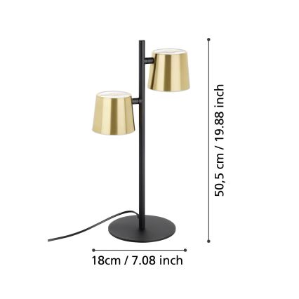 Eglo - LED Galda lampa 2xGU10/4,6W/230V 3000K zelta