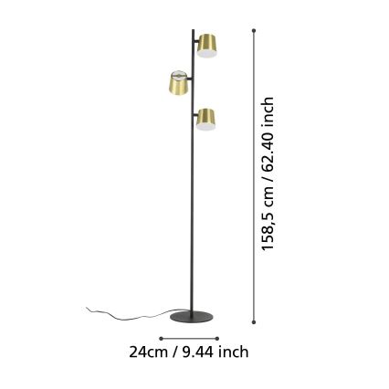 Eglo - LED Grīdas stāvlampa 3xGU10/4,6W/230V 3000K zelta
