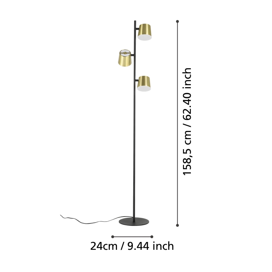 Eglo - LED Grīdas stāvlampa 3xGU10/4,6W/230V 3000K zelta