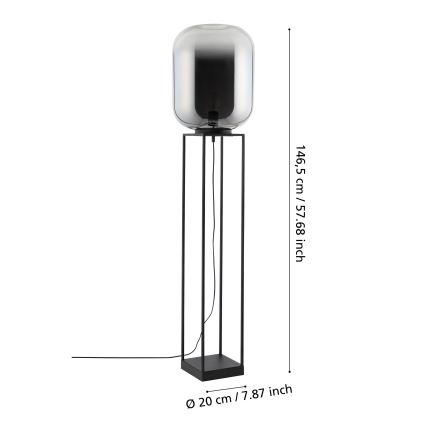 Eglo - Grīdas stāvlampa 1xE27/40W/230V dūmakains