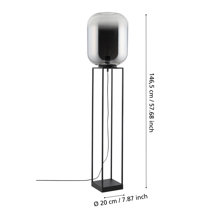 Eglo - Grīdas stāvlampa 1xE27/40W/230V dūmakains